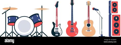 Rock Band Instruments Set Stock Vector Image And Art Alamy