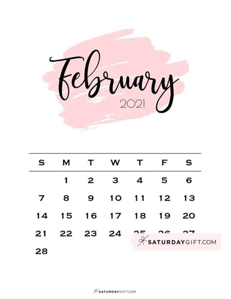 February 2024 Calendar 20 Cute And Free Printables Saturdayt