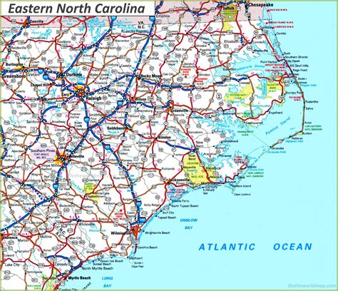 North Carolina Nc Road And Highway Map Free Printable