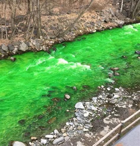 River Turns Incredible Bright Green Colour Sparking Fears It Could Be