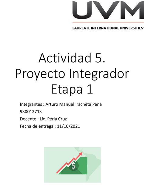 Actividad 5 Proyecto Integrador Etapa 1 Actividad 5 Proyecto