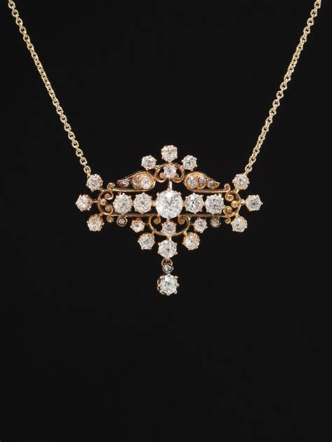 Edwardian 368 Ct Diamond Glorious Pendant Necklace Etsy
