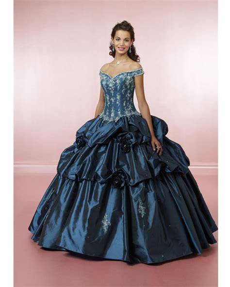 Teal Ball Gown Off The Shoulder And Sweetheart Lace Up Floor Length