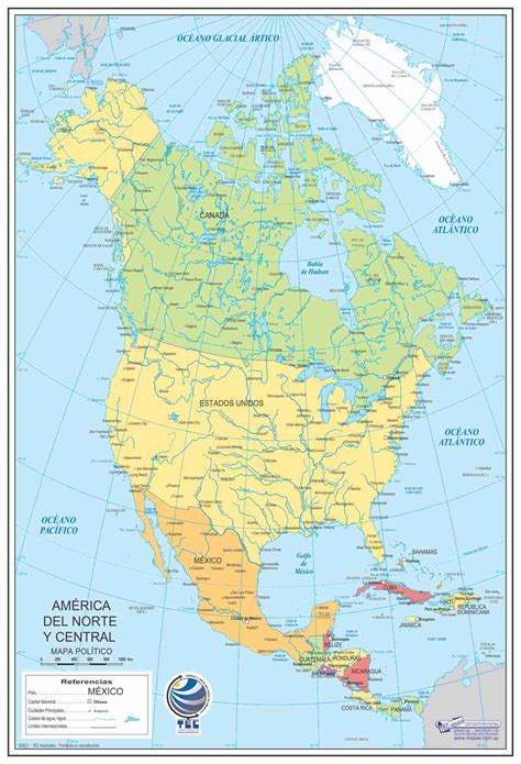 Mapa De América Del Norte Y Central Político Flexible O Rígido Tec
