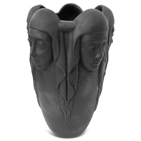 Terracotta Vase By Lauritz Hjorth Denmark C1868 1912 A Rare Black