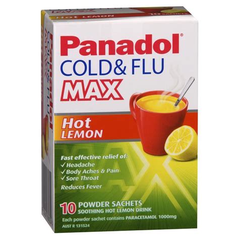 In lemon flavour, panadol cold & flu hot remedy not only soothes the throat effectively, it also provides fast* effective relief from the symptoms both cold and flu are caused by viruses, the most common of which is the rhinovirus.55 flu viruses can vary with the seasons and geographical areas. Buy Panadol Cold and Flu Max Hot Lemon 10 Sachets Online ...