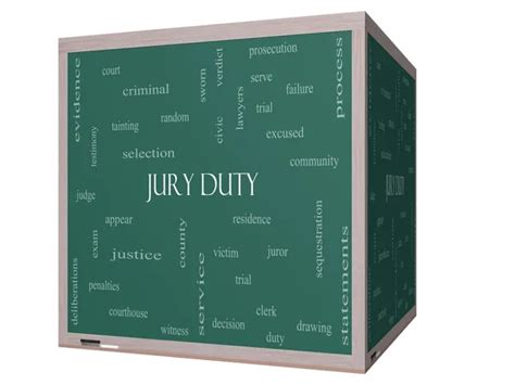 Jury Duty Word Cloud Concept On A Blackboard — Stock Photo © Mybaitshop