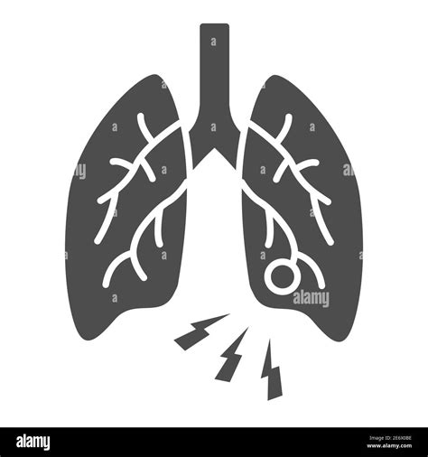 Lung Infection Solid Icon Health Problems Concept Pneumonia Sign On White Background Lung