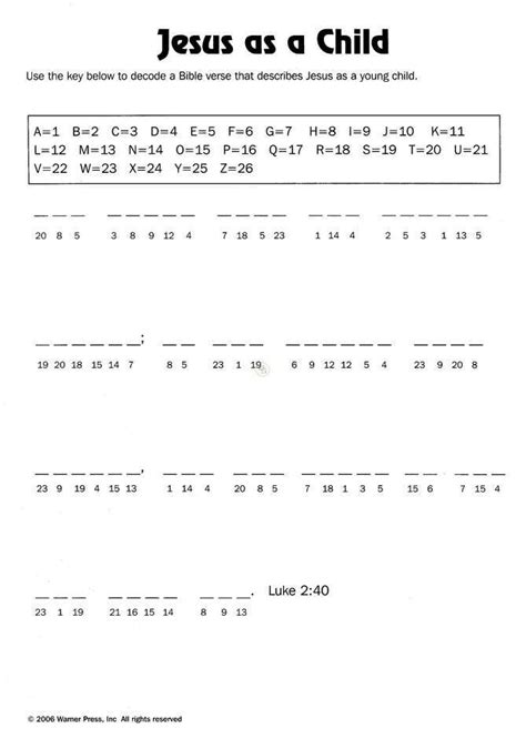 Fifth Grade Bible Worksheet Printable