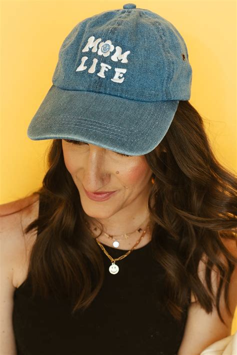 Klsf Momlife Denim Hat In 2022 Mom Hats Outfits With Hats Denim Hat