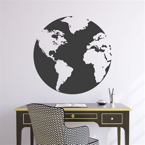 Wall Decal 22w Globe World Map Wall Vinyl Sticker