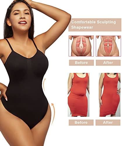 Amazon Co Jp SHAPERX Bodysuit Tummy Control Shapewear Seamless Carved Thong Body Shaper Tank