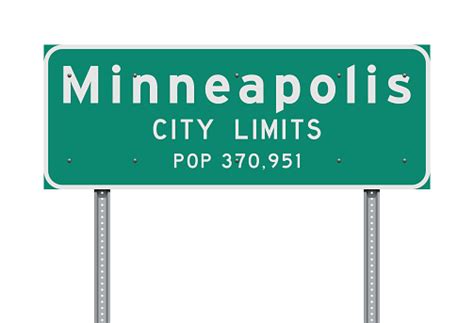 Minneapolis City Limits Road Sign Stock Illustration Download Image