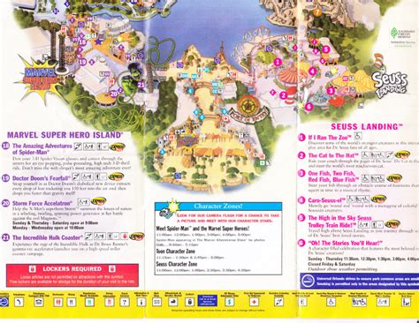 Open 365 days each year. Universal Studios Islands of Adventure - 2009 Park Map