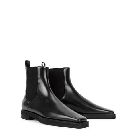 Toteme Totême The Ankle Black Leather Chelsea Boots Editorialist