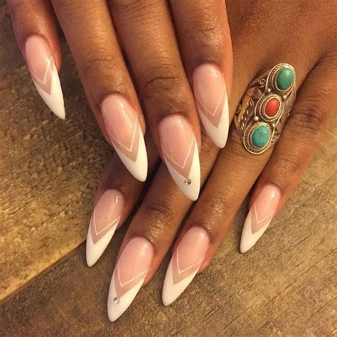 French Nails Acrylic Bling Prom Nails Acrylic French Tips Oval