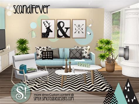 The Sims Resource Scandifever Sofa Colorful
