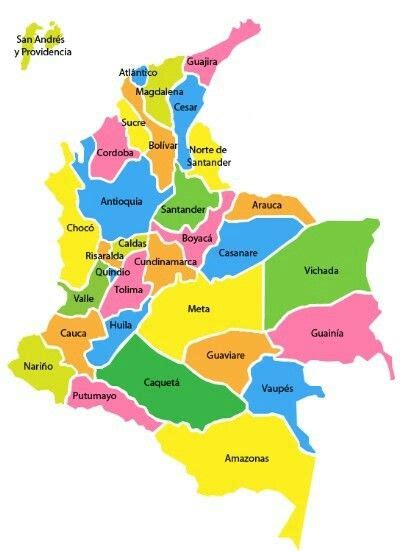 Miscursos3 Mapa De Colombia Y Sus Departamentos
