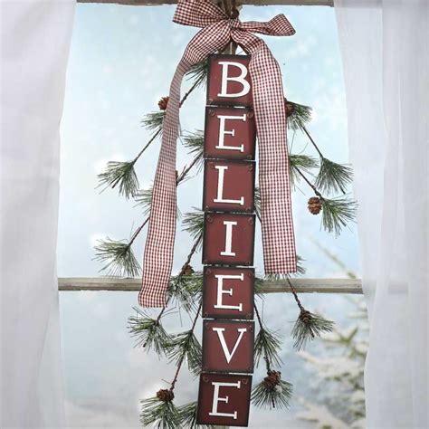 Tin lyric block decor 3 asst. Rustic "Believe" Holiday Decor - Wall Art - Christmas and Winter - Holiday Crafts - Factory ...
