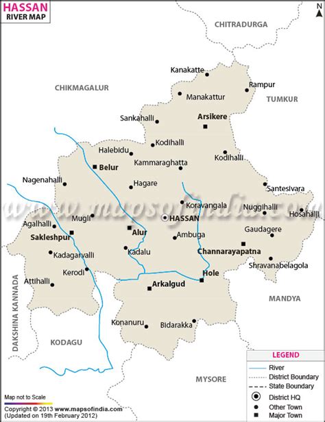 The beautiful karnataka state is blessed with number of rivers. Hassan River Map