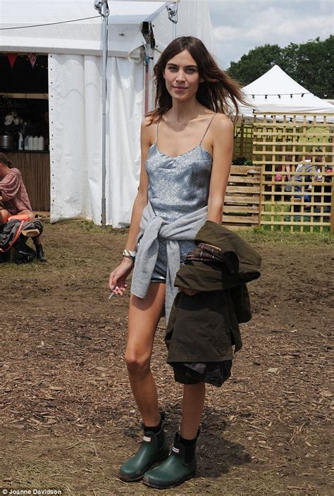 Alexa Chung Shimmers At Glastonbury In Silver Space Age Short Jumpsuit