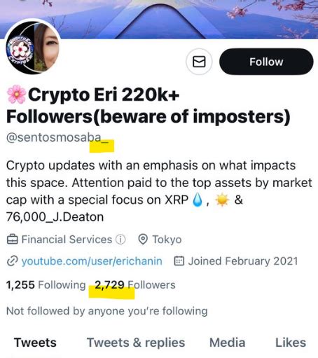 🌸crypto Eri 220k Followers Beware Of Imposters On Twitter Well I