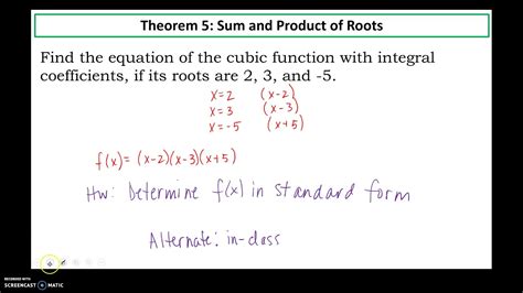 Day Finding Polynomial Eqns Given Roots YouTube
