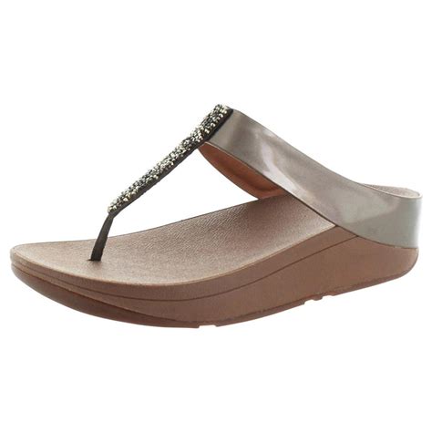 FitFlop Fino Toe Post Womens Bronze Sandals Walmart Com