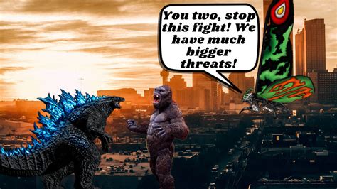 Mothra Leo Stops The Fight Between Kong And Gojira By Godzilla C200 On