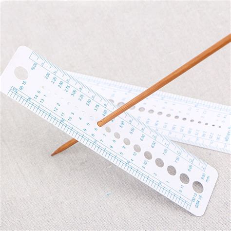 2pcs Plastic Knitting Ruler Needle Gauge Inch Sewing Ruler Cm 2 10mm