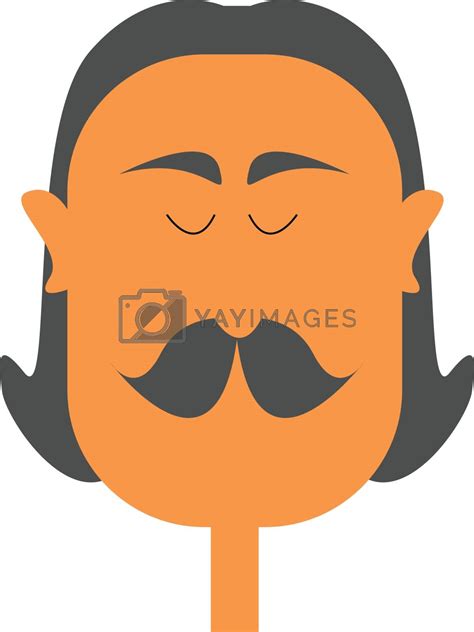 A Man With Thick Drooping Moustache Vector Or Color Illustratio By