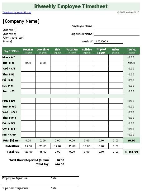 Weekly Time Record Sheet Template For Excel Excel Tem