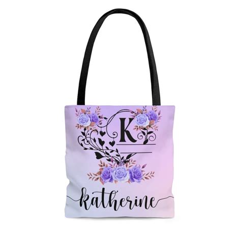 Customized Names Tote Bag Customized Initial Names Tote Bag Etsy