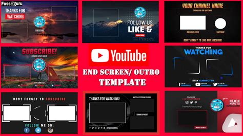Free Youtube End Screen Template