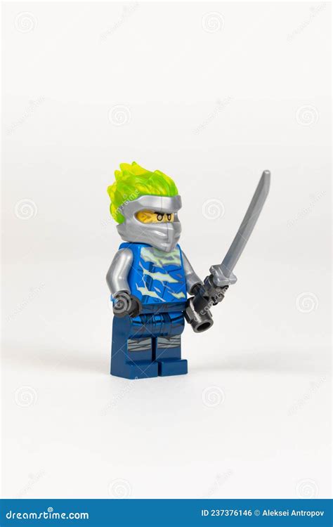 Toy Hero Jay In A Blue Kimono With A Sword From A Set Of Lego Ninjago