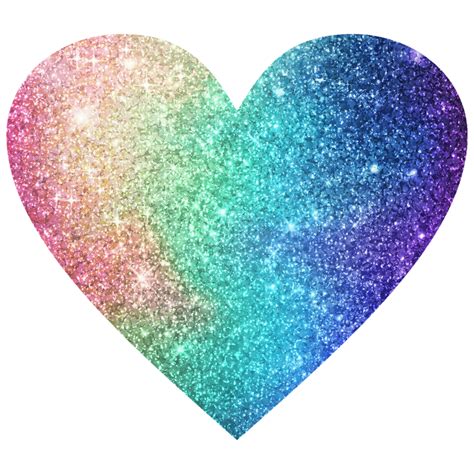 Image Heart Rainbow Glitter Color Heart Glitter Png
