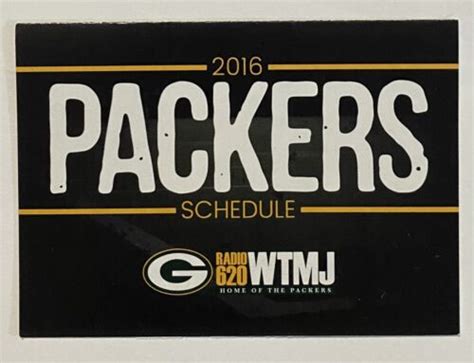 2016 Green Bay Packers Schedule 🏈 Cool Nfl Sked 🏈 Wtmj Radio ‼️ Ebay