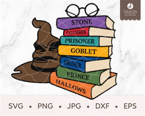 Harry Potter Books Svg Book Nerd Svg Svg Png  Dxf Eps Etsy