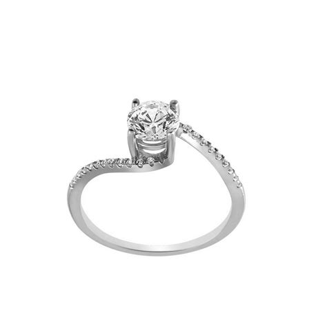 art jewellers 9ct white gold swirl c z solitaire dress ring shop today get it tomorrow