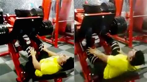 million views in 24 hours indian man doing crazy weights snaps his knee in leg press machine