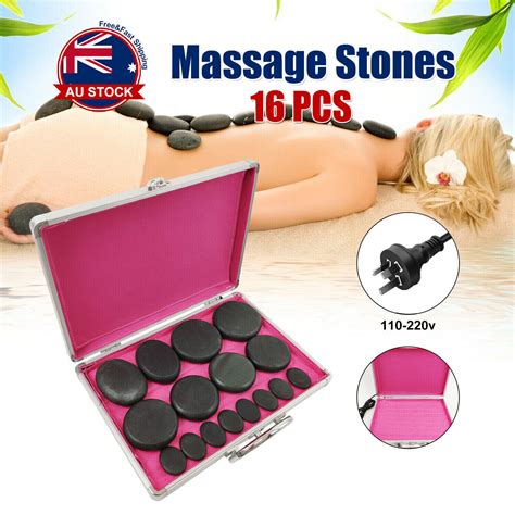 16202428pcs Hot Massage Stone Basalt Stones Set Rock Spa Massage Heat Box Kit Ebay