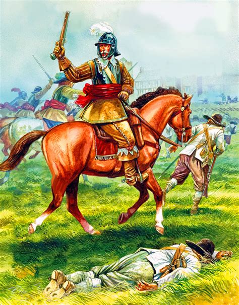 Charge Of The Royalist Cavalry Against Parliamentarian Musketeers In