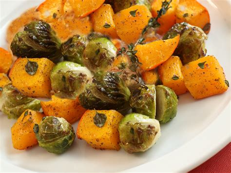 Rosenkohl und Kürbis aus dem Backofen Hier leben