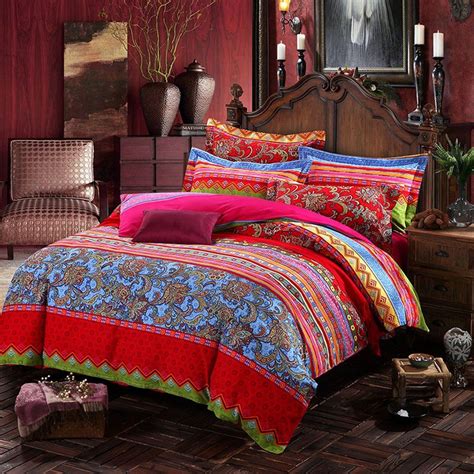 Uhhome bohemian bedding set, multicolor duvet cover set,bohemia exotic doona cover sets bonenjoy white color bedding set,king size flower printed quilt cover bed linen set, with. Amazon.com: MAXYOYO New!Boho Style Duvet Cover Set ...