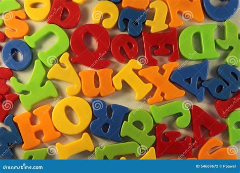Colorful Letters And Numbers With Zoom Effect Stock Photo