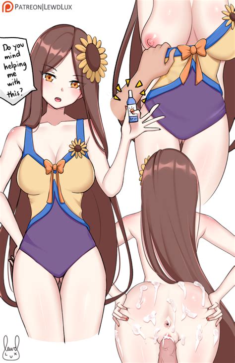 Pool Party Leona Sketchpage LewdLux League Of Hentai