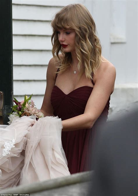 Burgundy Enchantment Taylor Swift Mesmerizes As A Bridesmaid In A