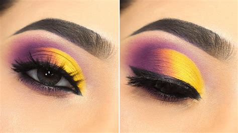 Yellow Purple Cut Crease Eye Makeup Tutorial Step By Step Eye Makeup
