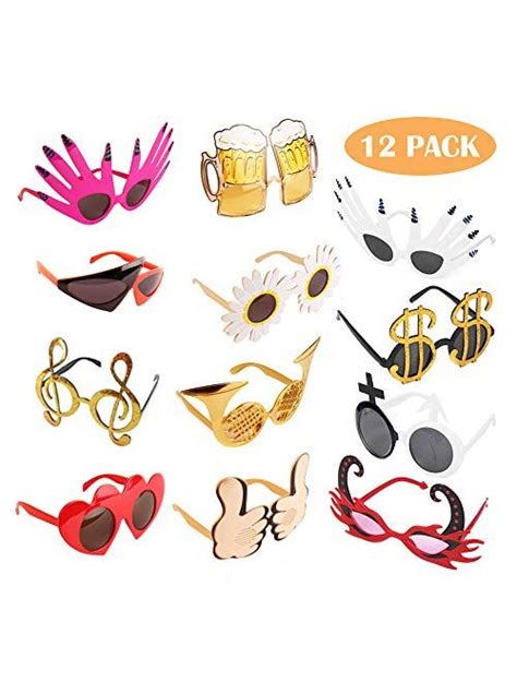 Buy Td Ives Funny Glasses Party Sunglasses Costume Sunglasses Masks 12 Pack Cool Shaped Funny