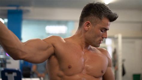 Fit Male Model Demonstrating Gym Workout Stock Footage Sbv 324995406